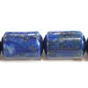Gemstone beads, lapis, round tube, 8x12mm, Sold by KG