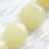 Gemstone beads, lemon jade, coin, 10x10mm, Sold per 16-inch Strand