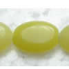 Gemstone beads, lemon jade, oval, 10x14mm, Sold per 16-inch Strand