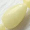 Gemstone beads, lemon jade, horizontal drilled teardrop, 8x12mm, Sold per 16-inch Strand