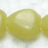 Gemstone beads, lemon jade, heart, 14mm, Sold per 16-inch Strand