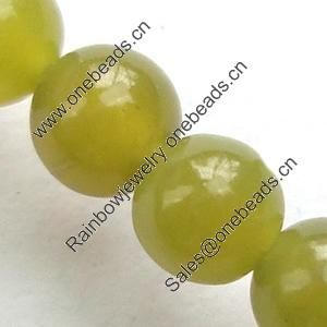 Gemstone beads, lemon jade, round, 4mm, Sold per 16-inch Strand