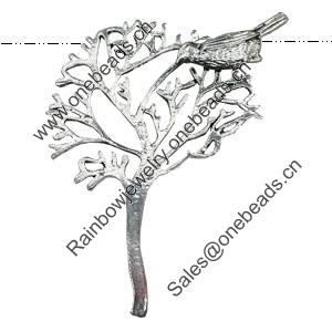 Pendant/Charm, Zinc Alloy Jewelry Findings, Lead-free, Tree 51x63mm, Sold by Bag
