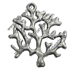 Pendant/Charm, Zinc Alloy Jewelry Findings, Lead-free, Tree 36x41mm, Sold by Bag