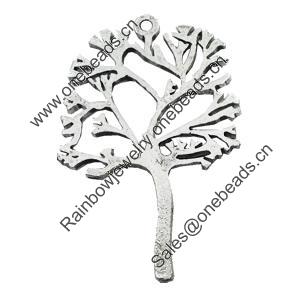Pendant/Charm, Zinc Alloy Jewelry Findings, Lead-free, Tree 28x44mm, Sold by Bag