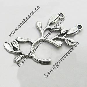 Pendant/Charm, Zinc Alloy Jewelry Findings, Lead-free, Branch 34x24mm, Sold by Bag