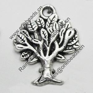 Pendant/Charm, Zinc Alloy Jewelry Findings, Lead-free, Tree 16x21mm, Sold by Bag
