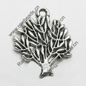 Pendant/Charm, Zinc Alloy Jewelry Findings, Lead-free, Tree 16x20mm, Sold by Bag