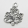 Pendant/Charm, Zinc Alloy Jewelry Findings, Lead-free, Leaf 15x21mm, Sold by Bag