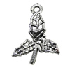 Pendant/Charm, Zinc Alloy Jewelry Findings, Lead-free, Leaf 17x24mm, Sold by Bag