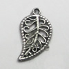 Pendant/Charm, Zinc Alloy Jewelry Findings, Lead-free, Leaf 11x19mm, Sold by Bag