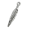 Pendant/Charm, Zinc Alloy Jewelry Findings, Lead-free, Leaf 5x27mm, Sold by Bag
