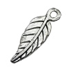 Pendant/Charm, Zinc Alloy Jewelry Findings, Lead-free, Leaf 6x19mm, Sold by Bag