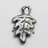 Pendant/Charm, Zinc Alloy Jewelry Findings, Lead-free, Leaf 9x15mm, Sold by Bag