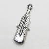Pendant/Charm, Zinc Alloy Jewelry Findings, Lead-free, Leaf 6x21mm, Sold by Bag