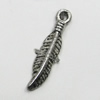 Pendant/Charm, Zinc Alloy Jewelry Findings, Lead-free, Leaf 4x19mm, Sold by Bag