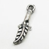 Pendant/Charm, Zinc Alloy Jewelry Findings, Lead-free, Leaf 4x16mm, Sold by Bag