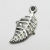 Pendant/Charm, Zinc Alloy Jewelry Findings, Lead-free, Leaf 6x14mm, Sold by Bag