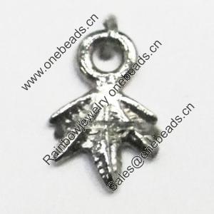 Pendant/Charm, Zinc Alloy Jewelry Findings, Lead-free, Leaf 7x11mm, Sold by Bag