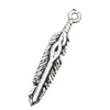 Pendant/Charm, Zinc Alloy Jewelry Findings, Lead-free, Leaf 5x27mm, Sold by Bag