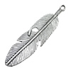 Pendant/Charm, Zinc Alloy Jewelry Findings, Lead-free, Leaf 14x61mm, Sold by Bag