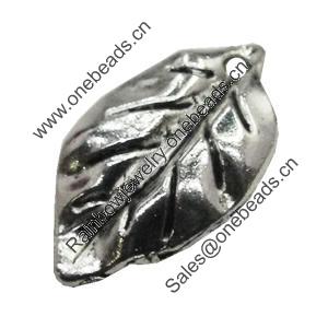 Pendant/Charm, Zinc Alloy Jewelry Findings, Lead-free, Leaf 14x24mm, Sold by Bag