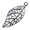 Pendant/Charm, Zinc Alloy Jewelry Findings, Lead-free, Leaf 14x32mm, Sold by Bag