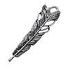 Pendant/Charm, Zinc Alloy Jewelry Findings, Lead-free, Leaf 10x43mm, Sold by Bag