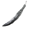 Pendant/Charm, Zinc Alloy Jewelry Findings, Lead-free, Leaf 6x48mm, Sold by Bag