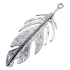 Pendant/Charm, Zinc Alloy Jewelry Findings, Lead-free, Leaf 19x50mm, Sold by Bag