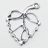 Pendant/Charm, Zinc Alloy Jewelry Findings, Lead-free, Leaf 19x26mm, Sold by Bag