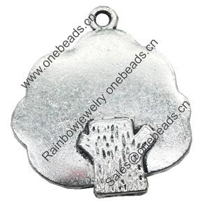 Pendant/Charm, Zinc Alloy Jewelry Findings, Lead-free, Tree 23x25mm, Sold by Bag