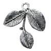 Pendant/Charm, Zinc Alloy Jewelry Findings, Lead-free, Leaf 24x27mm, Sold by Bag