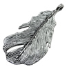 Pendant/Charm, Zinc Alloy Jewelry Findings, Lead-free, Leaf 25x47mm, Sold by Bag