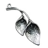 Pendant/Charm, Zinc Alloy Jewelry Findings, Lead-free, Leaf 15x36mm, Sold by Bag