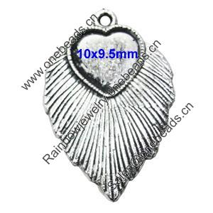 Zinc Alloy Pendant settings, Lead-free, Outside diameter:20x30mm, Interior diameter:10x9.5mm, Sold by Bag