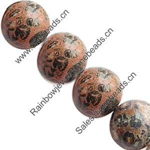 Gemstone beads, leopard skin, round, 12mm, Sold per 16-inch Strand