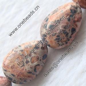 Gemstone beads, red leopard skin, horizontal drilled teardrop, 8x12mm, Sold per 16-inch Strand