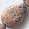 Gemstone beads, red leopard skin, horizontal drilled teardrop, 8x12mm, Sold per 16-inch Strand