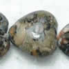 Gemstone beads, leopard skin, heart, 12mm, Sold per 16-inch Strand