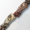 Gemstone beads, red leopard skin, twist rectangle, 10x22mm, Sold per 16-inch Strand