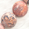 Gemstone beads, red leopard skin, coin, 10x10mm, Sold per 16-inch Strand