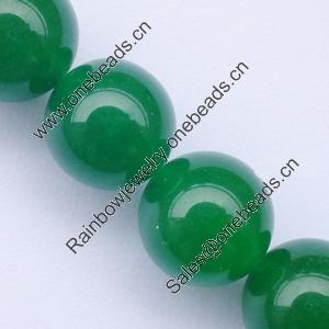 Gemstone beads, malai jade(dye), round, A grade, 10mm, Sold per 16-inch Strand 