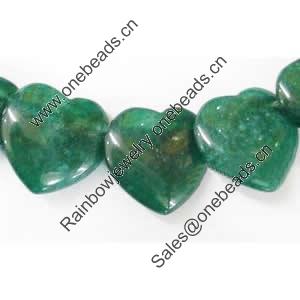 Gemstone beads, malai jade, heart, 18x18mm, Sold per 16-inch Strand 