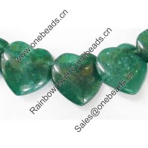 Gemstone beads, malai jade, heart, 20x20mm, Sold per 16-inch Strand 