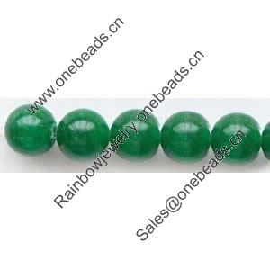 Gemstone beads, malai jade, round, 12mm, Sold per 16-inch Strand 