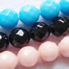 Gemstone beads, mashan jade(dyed), Mix color, faceted round, 12mm, Sold per 16-inch Strand 