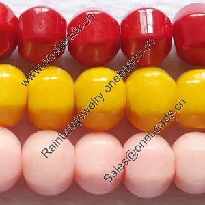 Gemstone beads, mashan jade(dyed), Mix color, pumpkin, 14x12mm, Sold per 16-inch Strand 