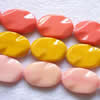 Gemstone beads, mashan jade(dyed), Mix color, twist oval, 20x30x7mm, Sold per 16-inch Strand 