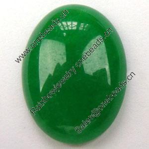 Gemstone cabochons, white jade(dye), not drilled oval, AA grade, 20x30mm, Sold by PC